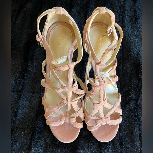Michael Kors Women's Pale Pink Strappy Heels. Size 9M
