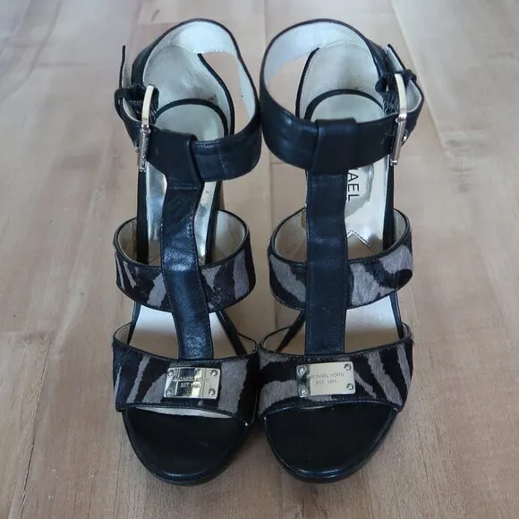 Michael Kors Zebra Pattern Pony Hair Heels Shoes