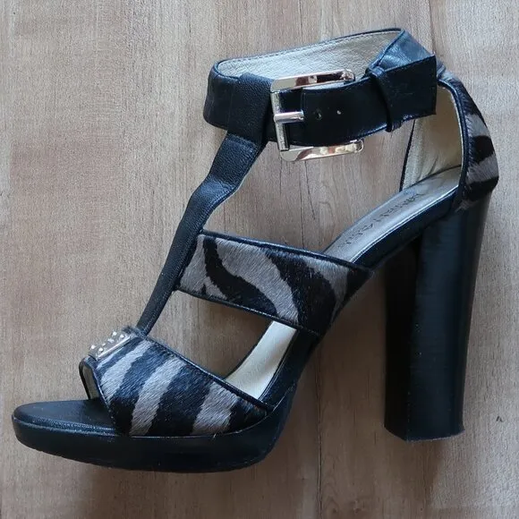 Michael Kors Zebra Pattern Pony Hair Heels Shoes