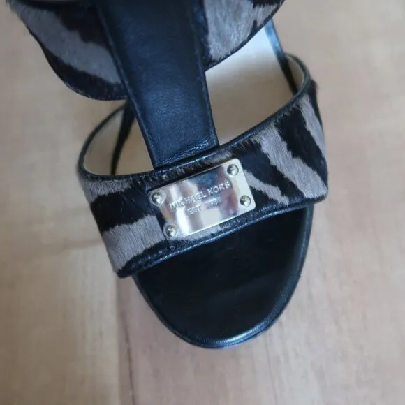 Michael Kors Zebra Pattern Pony Hair Heels Shoes