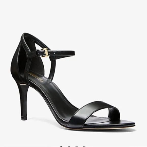 Michael MICHAEL KORS Simone Mid Patent Open Toe Shoes 8M
