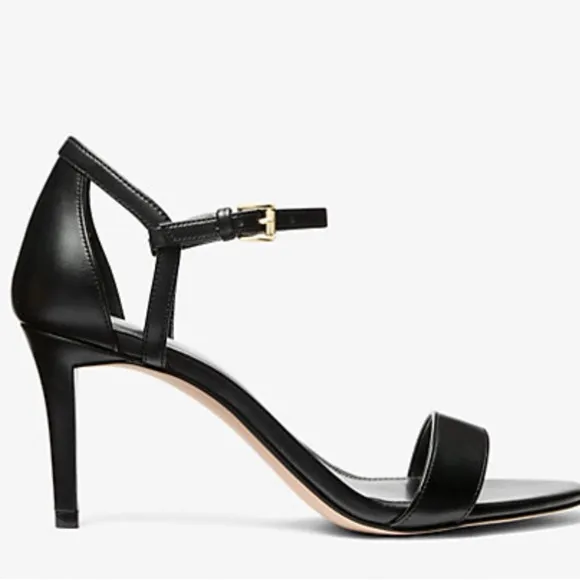 Michael MICHAEL KORS Simone Mid Patent Open Toe Shoes 8M