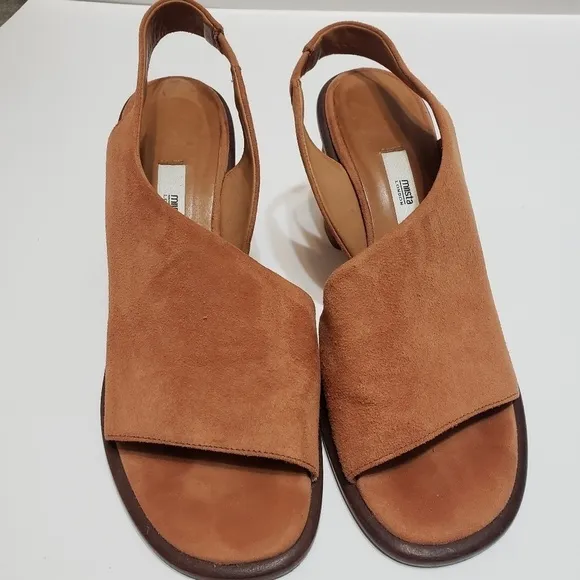 Miista London Suede Block Heel Open Toe Slingback
