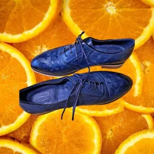 Mikcon Blue Patterned Wingtip Oxford Shoes Size‎ 10