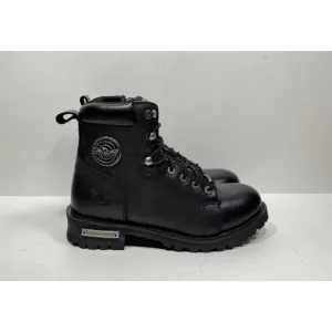 Milwaukee Leather Women's Size 9 Black Moto Boots with Side Zipper Shoes