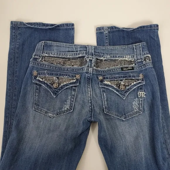 Miss Me rhinestone studded flare JP4221R jeans size 28