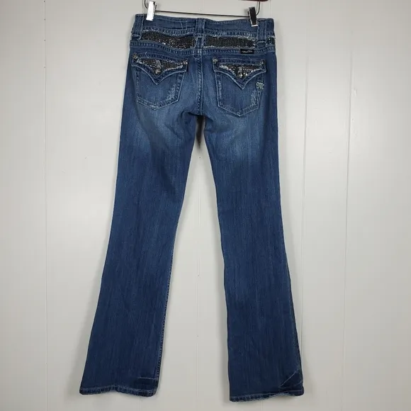 Miss Me rhinestone studded flare JP4221R jeans size 28