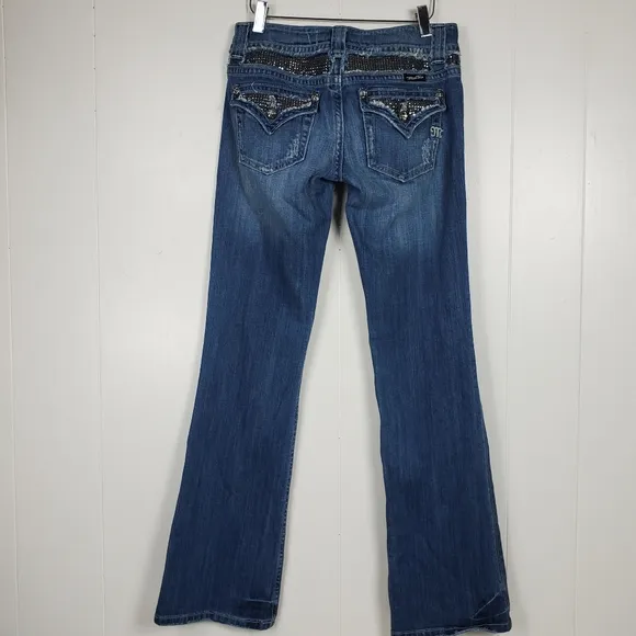 Miss Me rhinestone studded flare JP4221R jeans size 28