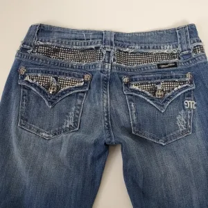 Miss Me rhinestone studded flare JP4221R jeans size 28