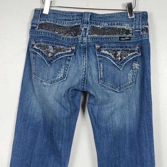 Miss Me rhinestone studded flare JP4221R jeans size 28