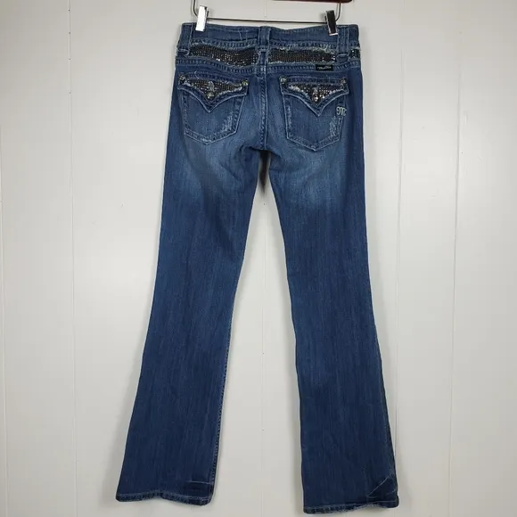 Miss Me rhinestone studded flare JP4221R jeans size 28
