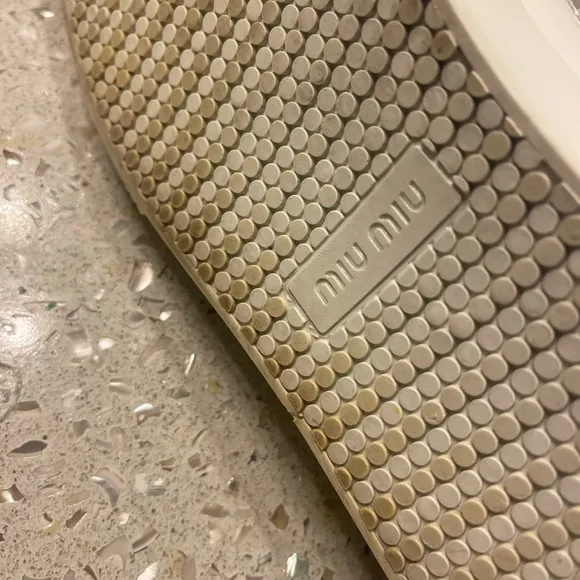 Miu Miu Belt Shoes White Leather 40