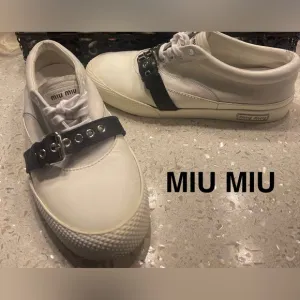 Miu Miu Belt Shoes White Leather 40
