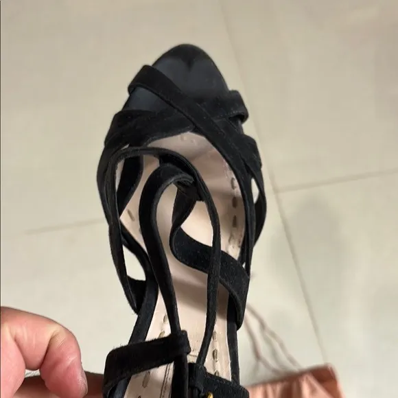 Miu Miu Black Strappy Women's Sandals