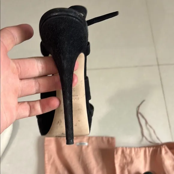 Miu Miu Black Strappy Women's Sandals