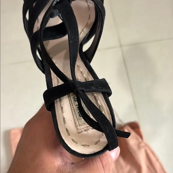 Miu Miu Black Strappy Women's Sandals