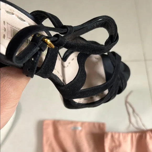 Miu Miu Black Strappy Women's Sandals