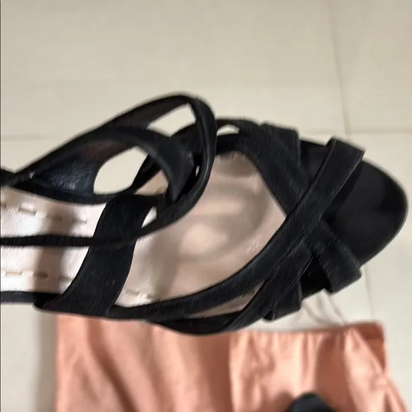 Miu Miu Black Strappy Women's Sandals