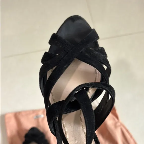 Miu Miu Black Strappy Women's Sandals