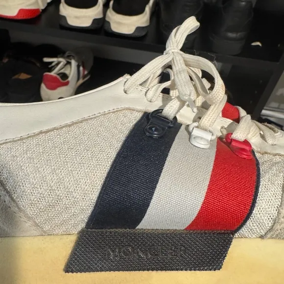 Moncler Multicolor Fabric and Suede Lace Up Sneakers Size 43