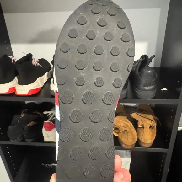 Moncler Multicolor Fabric and Suede Lace Up Sneakers Size 43