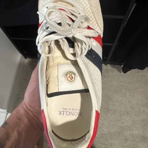 Moncler Multicolor Fabric and Suede Lace Up Sneakers Size 43