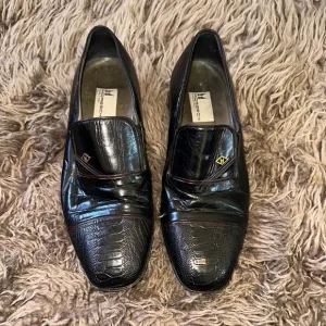 Moreschi Mens Ostrich Leather Cap-Toe Loafers Size 8 Made in Italy Luxury Shoes