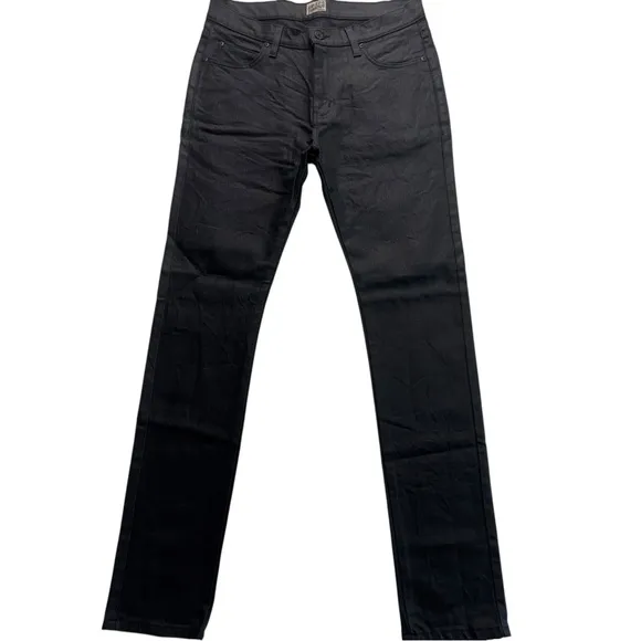 Naked And Famous Men Stacked Guy Wax Coated Black Stretch Jeans Size 31