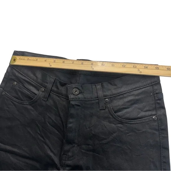 Naked And Famous Men Stacked Guy Wax Coated Black Stretch Jeans Size 31