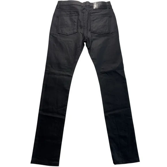 Naked And Famous Men Stacked Guy Wax Coated Black Stretch Jeans Size 31