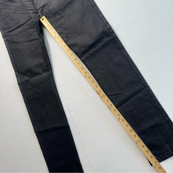 Naked And Famous Men Stacked Guy Wax Coated Black Stretch Jeans Size 31