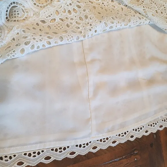 Nanette Lepore Cold Shoulder Eyelet A Line White Mini Dress Bell Sleeves Size 6