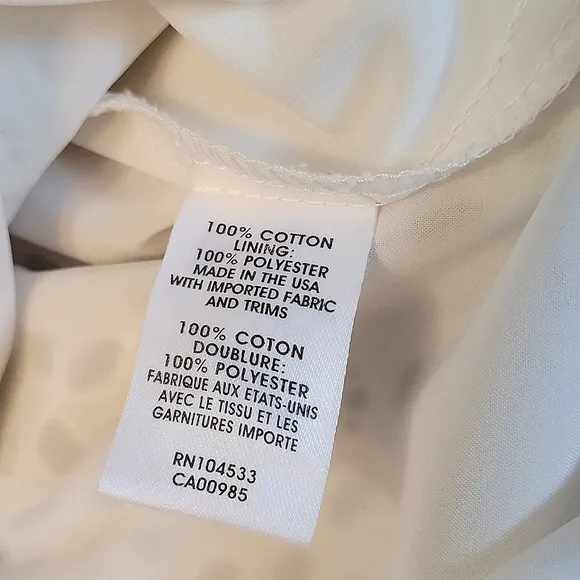 Nanette Lepore Cold Shoulder Eyelet A Line White Mini Dress Bell Sleeves Size 6