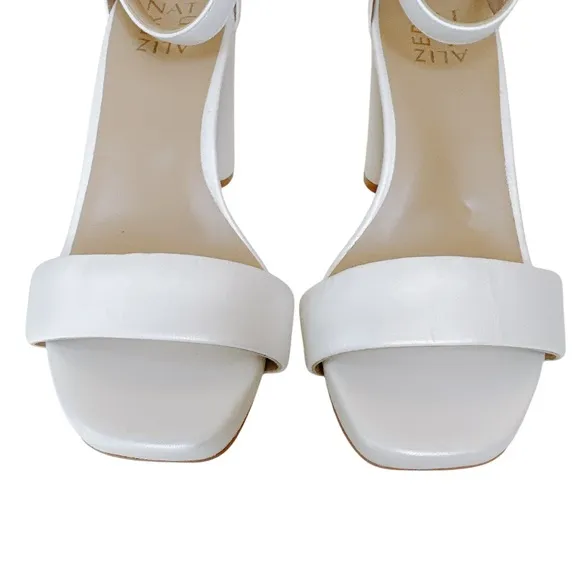 NATURALIZER Joy Ankle Strap Satin Square Toe Block Heel Dress Sandals NEW