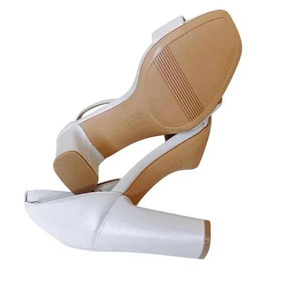 NATURALIZER Joy Ankle Strap Satin Square Toe Block Heel Dress Sandals NEW