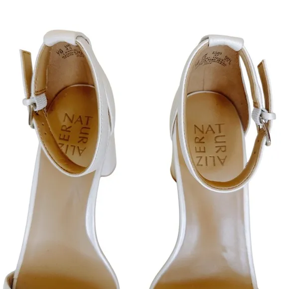 NATURALIZER Joy Ankle Strap Satin Square Toe Block Heel Dress Sandals NEW