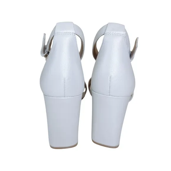 NATURALIZER Joy Ankle Strap Satin Square Toe Block Heel Dress Sandals NEW