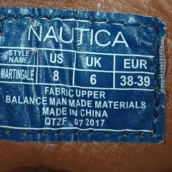 Nautica Suede Like Wedge Heel Ankle Boots Bootie Lace Up Shoes Tan Size 8