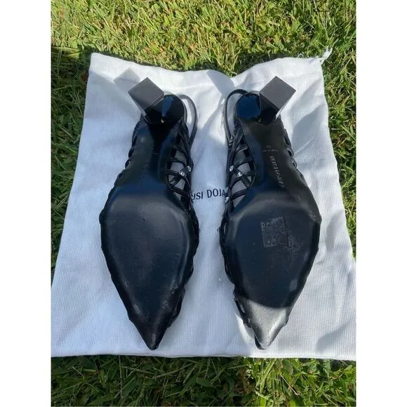 NENSI DOJAKA Black Slingback Heels in Black Size 39 EU 8 US MSRP: $1,090
