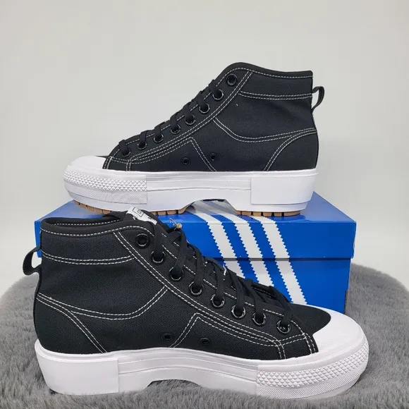 New Adidas Nizza Trek 'Black White' Women's Sneaker Shoes Size 7.5