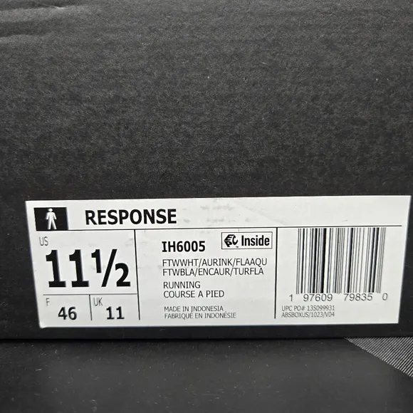 New Adidas Response Men's Running Shoes Size 11.5