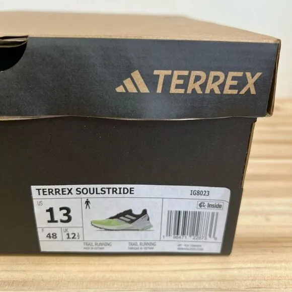 New Adidas Terrex SoulStride Trail running shoes Mens 13 Core Black Green