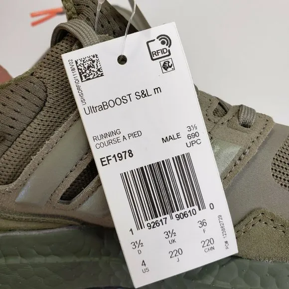 New Adidas Ultraboost S&amp;L Shoes Khaki Cargo Green EF1978 Youth Size 4/Womens 5.5