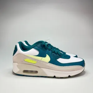 New Air Max 90 Leather GS Bright Spruce Barely Volt Athletic Shoes Youth Size 7