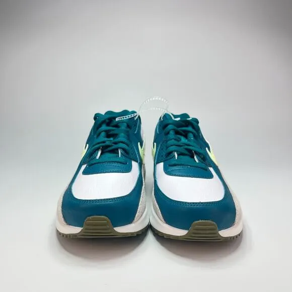 New Air Max 90 Leather GS Bright Spruce Barely Volt Athletic Shoes Youth Size 7