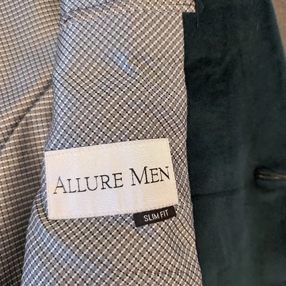NEW Allure Green Velvet Jacket Mens 40 Reg Slim Blazer Groom Tuxedo Formal