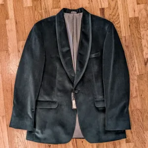 NEW Allure Green Velvet Jacket Mens 40 Reg Slim Blazer Groom Tuxedo Formal