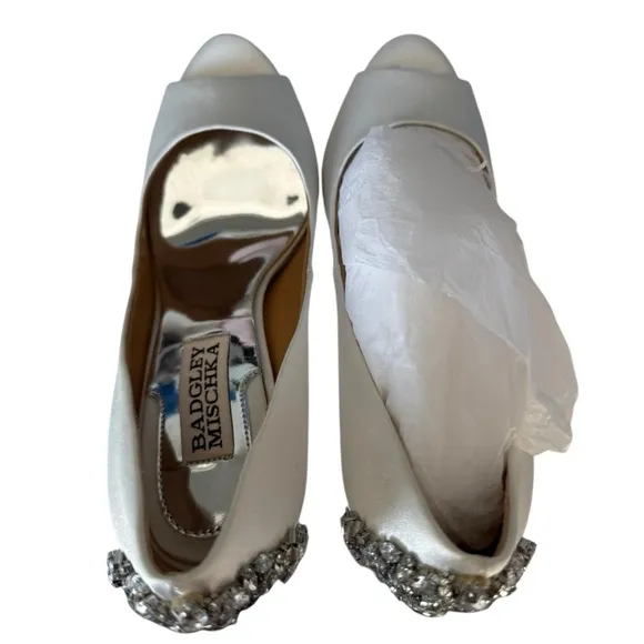 New! Badgley Mischka Kiara Embellished Peep-toe Pump