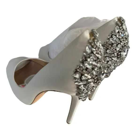 New! Badgley Mischka Kiara Embellished Peep-toe Pump