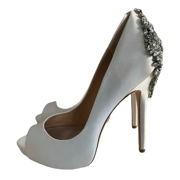 New! Badgley Mischka Kiara Embellished Peep-toe Pump